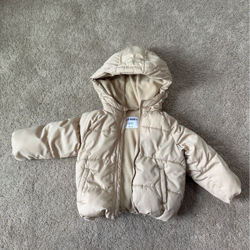 Old Navy Toddler Cream Puffer Jacket